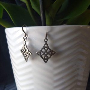 vintage 90s sterling silver celtic dangle earrings stamped